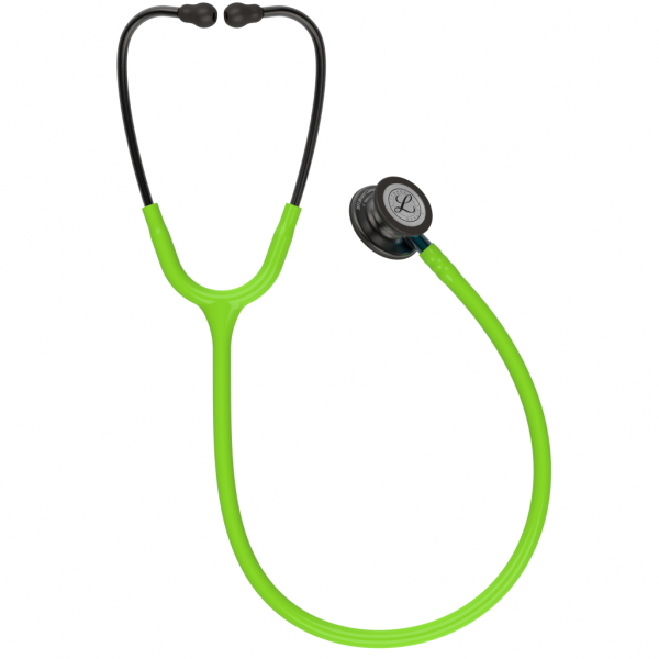 3M Littmann Classic III, Monitoring stethoscope, smoke edition, lime green tube, blue stem