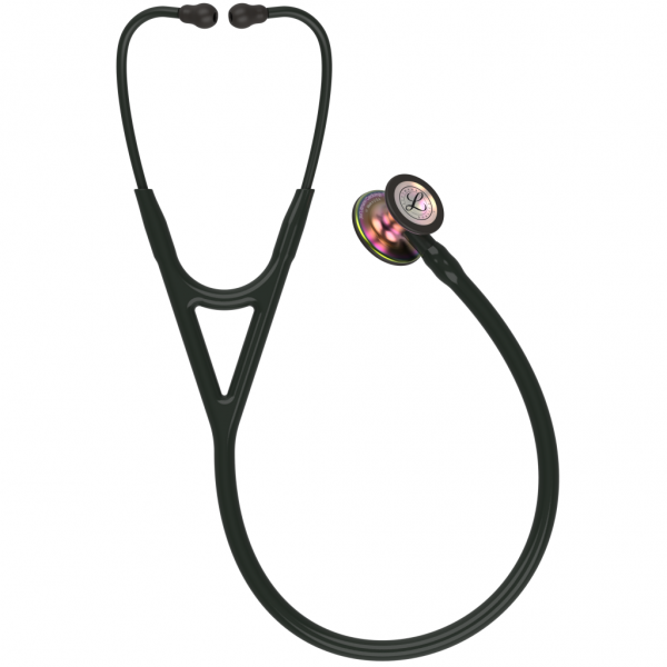 3M Littmann cardiology IV diagnostic stethoscope, rainbow finish chestpiece, black tube